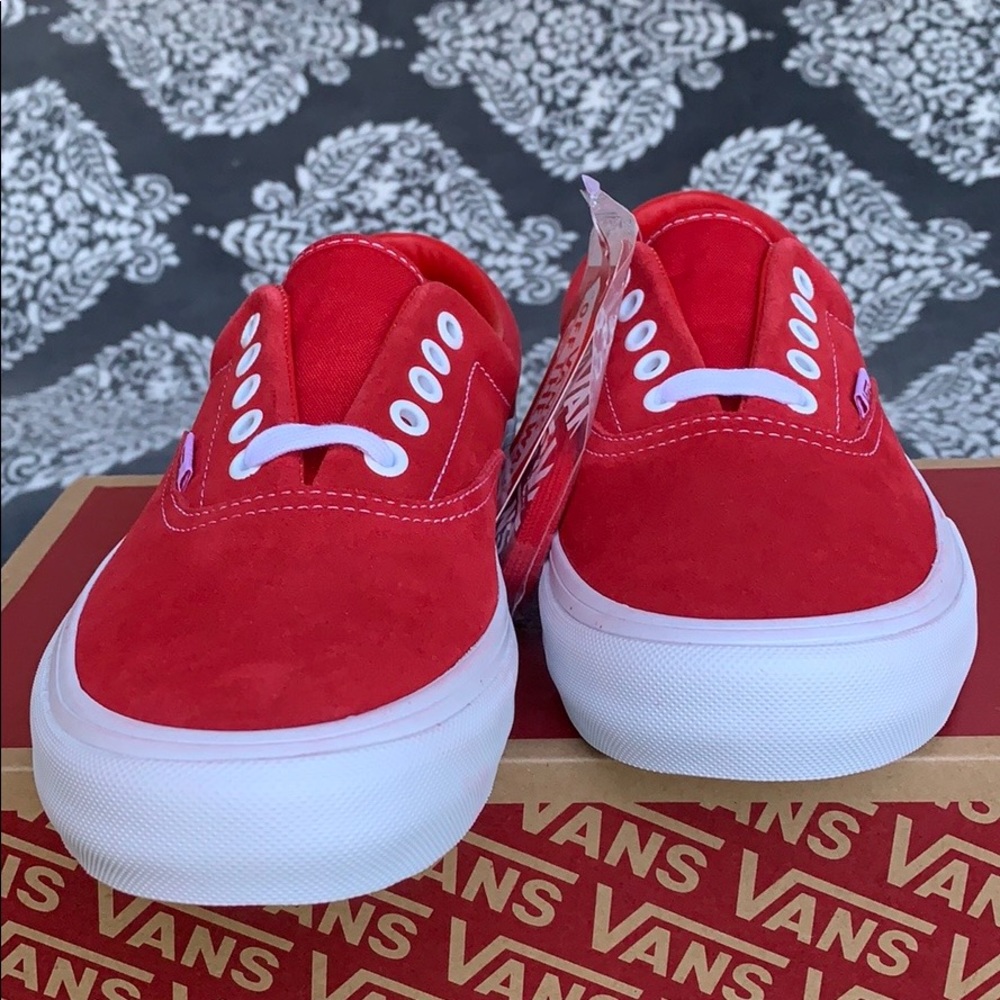VANS ERA PRO SUEDE RED/WHITE Men’s - Picture 4 of 16
